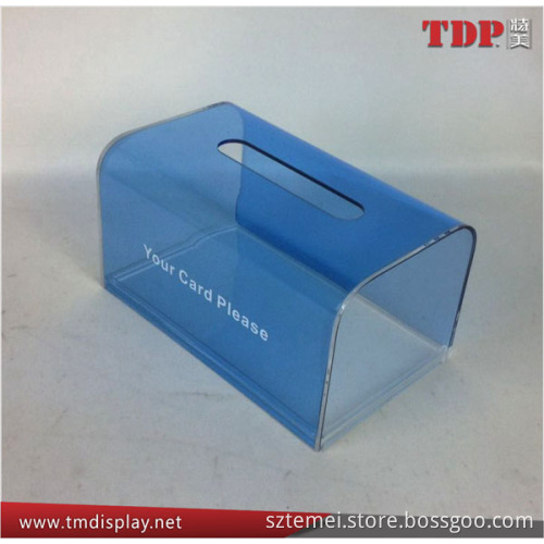 Acrylic/plexiglass/lucite/organic glass/perspex/PMMA crystal tissue box facial tissue box clear plastic tissue box